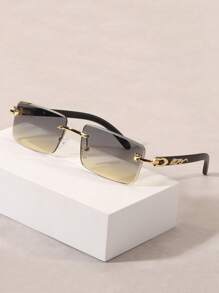 1 paire de lunettes vintage à monture carrée décorée de motifs léopard, mode