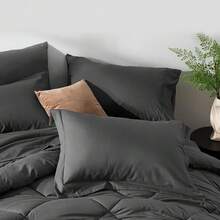 2/3 Pieces Set Of Thick Quilts For All Seasons, Fluffy And Warm Bedding Quilt, Large And Extra-Large Quilted Quilt Three Pieces Set, High-Quality Full Polyester Fiber Filling, Lightweight Breathable Quilted Quilt, Queen King Size Quilt Core, Machine Washable Bedding Quilt With Label, Includes Two Pillowcases, Does Not Include Pillow Cores,For Home Bedding And School Bedding Dorm Essentials - Dark Gray - View 6