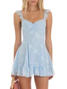 Women Graduation Corset Mini Dress Backless Tie Up A Line Short Dresses For Graduation Grad Party - Blue - View 1