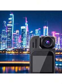 1pc Portable Video Conference Recorder, Equipped With A 180° Rotating High-Definition Night Vision Camera. It Has Functions Such As Motion Detection, Loop Recording, And Ultra-Long Standby Time, And Supports Audio And Video Synchronization. Suitable For Outdoor Video Shooting While Cycling, It Is Lightweight And Easy To Carry, Making Conference Recording Burden-Free.