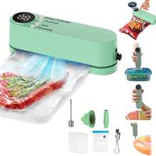1pc Multi-Functional Automatic Food Sealer, Portable Wireless Vacuum Sealer With Snack Bag Sealing, External Suction & Inflation, Long-Term Food Preservation, Compact & Easy-To-Use Design, Ideal For Kitchen & Outdoor Picnics, USB Rechargeable, 36V Max, 1200mAh Lithium Battery