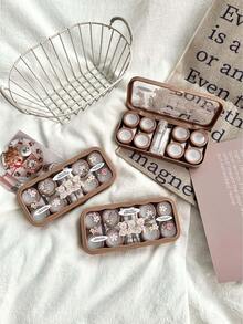 XIANG YU 1 Cute Bear Contact Lens Case, Companion Care Case, Contact Lens Case, And Immersive Storage Kit For Travel And Home Use.Pink