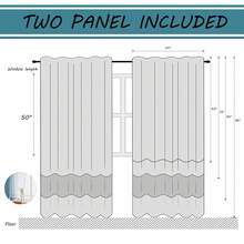 4 Panels Ombre  Sheer Curtains  For Living Room Bedroom Decor, Gradient Semi Voile Rod Pocket Window Curtain Drapes - Màu xanh lam - Xem 7