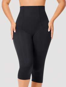 Women Seamless Shapewear Control Panties High Waist Trainer Tummy Butt Lifter Body Shaper Short Thighs Slimmer - 黑色 - 查看 1