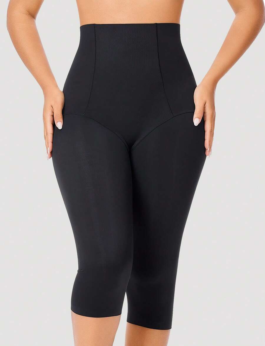 Women Seamless Shapewear Control Panties High Waist Trainer Tummy Butt Lifter Body Shaper Short Thighs Slimmer - 黑色 - 查看 1