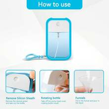 50ml Refillable Silicone Card Spray Bottle, Reusable Alcohol Perfume Travel Portable Bottle, Suitable For Perfume, Toner, Hand Sanitizer, Refillable Spray Bottle, Travel Essentials - Multicolor - View 7