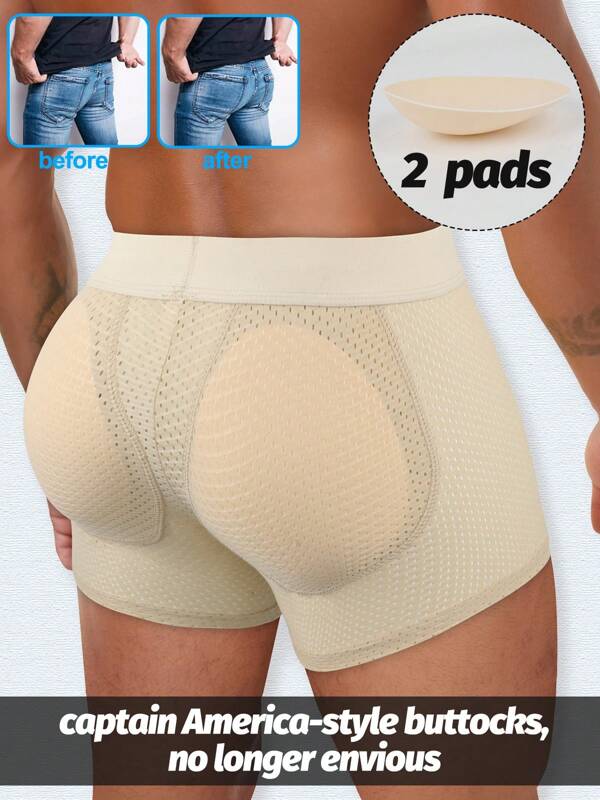 Men Butt Lifter Shapewear Butt Shaper Breathable Mesh Boxer Padded Enhancing Underwear Tummy Control Daily Briefs Male Lingerie Body Shaper