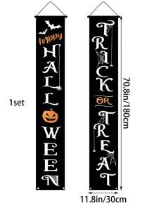 2 pezzi Decorazione da appendere alla porta con scheletri soldato per Ognissanti - Striscione bifacciale in poliestere per veranda, decorazione spaventosa da appendere per porta d'ingresso, veranda, giardino e pareti di casa, senza necessità di alimentazione elettrica per feste di Ognissanti