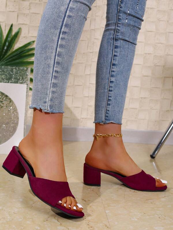 Women Casual Fashion Comfortable Solid Color Multi-Color Odor-Resistant Wedding Party Office Home Outdoor Spring Summer Fishmouth Square Toe Versatile High Heel Sandals