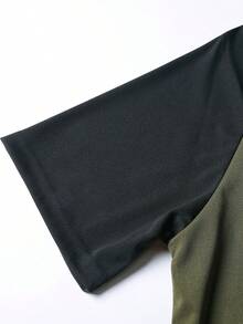 男士常规剪裁插肩短袖 T 恤，撞色拼布老鹰印花，休闲圆领 T 恤，适合户外、运动，适合作为送给丈夫或男朋友的礼物 - 彩色 - 查看 6