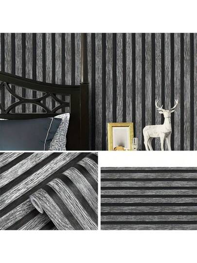 Roll Of Self Adhesive Retro Wood Grain Sticky Wallpaper, Removable Verlichting ed Veneer, Kitchen Binding, Living Room, Kitchen, Bedroom Furniture Renovation Wand ation, Wooden Home ation Paper Stickers Room view 9