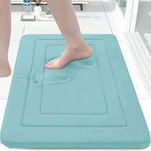 1pc Of Coral Fleece Bathroom Floor Mat Anti Slip Pad - Anti Slip, Quick Drying, Machine Washable - Perfect For Bathroom And Toilet Floors, With PVC Anti Slip Bottom Lining