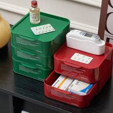 Mehrkaschenkommoden Schreibtisch Organizer Box, Dopamin-Thema Kunststoff Aufbewahrungsbox für Studenten Wohnheim und Bürobedarf