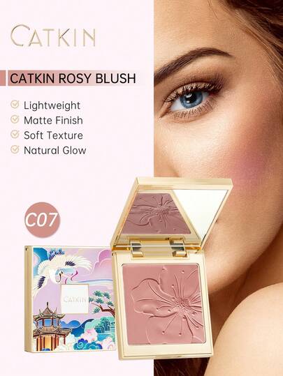  CATKIN Powder Blush, Natural Radiant, Smooth And Blendable, Baked Blush Palette C07 Limerence