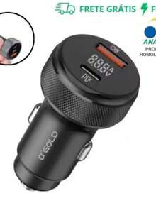 60W 9.1A Car Turbo Charger With LED Display CJ12-4 /CJ13-4 A' Gold - 黑色 - 查看 2