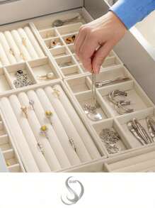9/1pc Transparent Jewelry Organizer Tray, Large Capacity Jewelry Tray, PU Leather Multi-Function Jewelry Tray With Watch Holder, Storage For Earrings, Rings, Necklaces, Bracelets, Pendants, Makeup & Lipstick, Jewelry Display Box, Birthday & Anniversary Gift