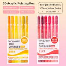 6 Colors Languo Feutre Acrylique Paint Markers Pens Stationery Acrylic Gel Pen 1.0mm For Rock Ceramic Glass Wood Drawing Writing Art Supplies Back To School