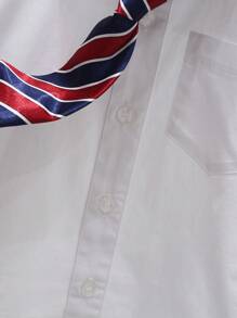 3pcs/Set Boys Summer Outfit: Loose-Fit Short Pants, White Shirt With Tie, Suit Set, Suitable For Party, Birthday, Gathering