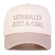 1pc Women "Literally Just A Girl Time" Embroidered Trucker Hat, Casual Street Style Baseball Cap, Suitable For Spring/Autumn Outdoor Travel