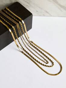 3er-Set eleganter, luxuriöser, damenhafter Goldhalsketten aus Edelstahl, in der Länge verstellbar, geeignet für festliche Anlässe und den Alltag, tolles Geschenk für Freundin, Ehefrau, Mutter, Familie und Freunde