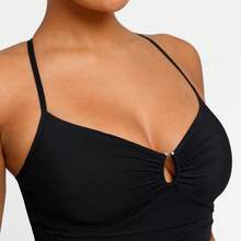 Shapellx Women's Sculpt Shaping Swimsuit U-Ring Cut Out Slimming Swimwear Tummy Tucking Bathing Suit - Yellow - View 9