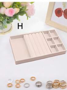 9/1pc Transparent Jewelry Organizer Tray, Large Capacity Jewelry Tray, PU Leather Multi-Function Jewelry Tray With Watch Holder, Storage For Earrings, Rings, Necklaces, Bracelets, Pendants, Makeup & Lipstick, Jewelry Display Box, Birthday & Anniversary Gift