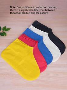 1/2Pcs One-Piece Hooded Rain Shoe Cover Set, Windproof Waterproof Anti-Slip, Easy To Wear & Take Off, Reusable, Essential For Cycling Commute Shopping Travel Daily Use,Cute Stuff - Multicolor - View 10