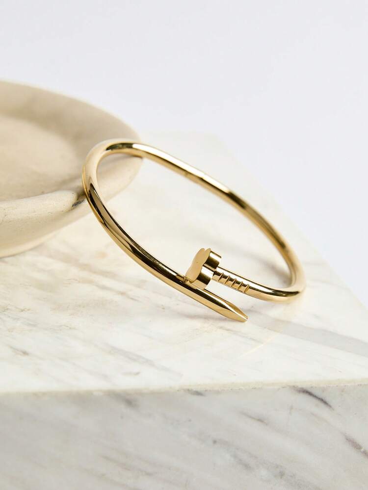 2 piezas Conjunto de joyas de acero inoxidable, pulsera con forma de trébol de cuatro hojas y corazón, brazaletes dorados adecuados para uso diario de mujeres, regalos para novia, amigas, damas de honor, cumpleaños, San Valentín, mamá, Día de la Madre, regalo de Navidad, regalos de invierno - Multicolor - Añade 2