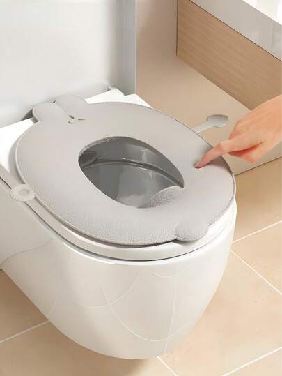 1pc TPE Soft Packaging Children's Portable Folding Travel Toilet Seat With Non-Slip Silicone Pad Potty Training Seat Toilet Ring Foldable Washable Toilet Seat Mat Suitable For Toddlers, Boys And Girls Please Refer To The Size Of Your Own Home Toilet Before Purchasing.