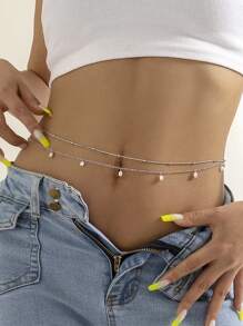 Bijoux mode européenne et américaine, chaîne de taille transparente cristal sexy minimaliste, chaîne de corps de bikini charmante avec strass (chaîne faite main coupée sur mesure, quantité de perles non fixe)