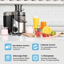 Fohere Juicer Machines, 3" Wide Mouth Juicer Extractor, For Vegetable And Fruit With 3-Speed Setting, 400W Motor, Easy To Clean - US A Type Plug(110-127V) - View 3