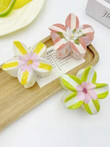 1 pièce/6 pièces Pince à cheveux fleurie colorée, pince à nœud convenant pour la vie quotidienne des femmes, le maquillage, les loisirs, les fêtes, assortir les tenues, les trajets, les accessoires de plage, les vacances, la photographie - Accessoire de coiffure. Choix de cadeau parfait pour l'anniversaire, la remise des diplômes, la saison des mariages, l'anniversaire et toutes les fêtes