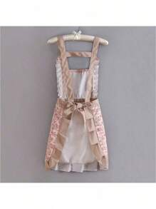 1pc Floral Print Canvas Apron With Hood - Suitable For Chefs, Waiters, And Kitchen Staff, Protects Against Oil Splatter And Moisture, Easy To Clean, Essential Kitchen Tool And Accessory For Home Cooking Enthusiasts