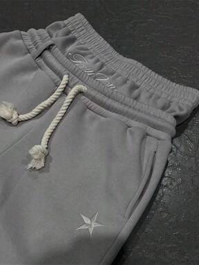 New Popular Five-Pointed Star Printing Series Teen Couple Casual Fake Two-Piece Wide-Leg Pants