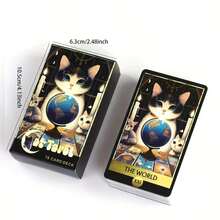 1pc Cat Tarot Deck Of 78 Cards: An Adventurous Set For Ages 14 And Up, Featuring The Majesty Of The Cat King. - Royal Blue - View 5