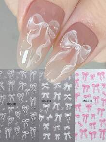 3 fogli di adesivi 3D per unghie, fiocchi, decorazioni per unghie, deliziosi fiocchi di seta, decalcomanie per unghie in stile Y2K, accessori per manicure kawaii