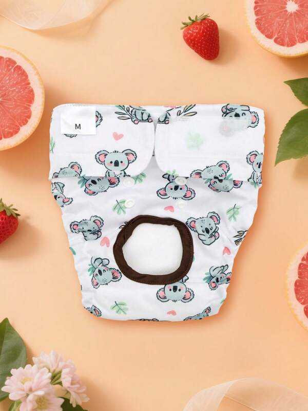 1 pieza Pañales de perro reutilizables y lavables de lujo (estampado elegante) - Pañales para perras, pañales para perros