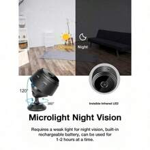 GENAI 1/2/4pcs Home Security Camera -720P WiFi Nanny Cam With Night Vision, Motion Detection, And Home Security For Indoor Outdoor Pet Monitoring - Compact And Discreet Design (Support 2.4GWIFl Only)