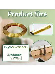 1条3米/5米自粘装饰条，柔性装饰条，适用于防溅瓷砖边缘、墙角、自粘墙面装饰条、D形踢脚线装饰条，柔性材料，适用于墙壁、边缘、框架、门、窗、防溅板等。 - 彩色 - 查看 4