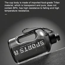 Large Capacity 2 Liters Water Sports Gym Kettle Camping Travel Drinking Portable Plastic Cup - Grey - View 6