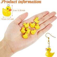 50pcs Cute Mini Resin Duck Pendant, Cartoon Small Yellow Duck Charms For DIY Jewelry, Keychains, Bracelets, Earrings