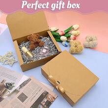 10 Pieces White, Black, Pink, Wood Color- Gift Box With Lid, Gift Box With Ribbon For Bridesmaid Proposal Box, Gift Box For Wedding, Anniversary, Bridal Shower And Other Parties, Valentine's Day Gifts, Valentine's Day - 棕色 - 查看 2