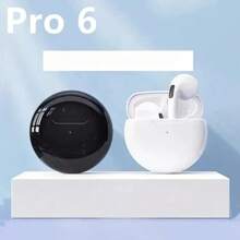 Pro 6 TWS kabelloser Kopfhörer mit Mikrofon Bluetooth Ohrhörer für Sport Kopfhörer Laufen Pro6 Headset kompatibel mit Apple