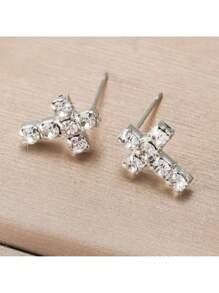 Sparkling Crystal Cross Stud Earrings – Elegant And Petite Earrings Featuring Classic Cross Design Adorned With Dazzling Cubic Zirconia Stones In A Shiny Silver Tone Finish – Lightweight And Comfortable For Everyday Wear – Adds A Subtle Touch Of Faith And Sparkle To Any Outfit – Perfect For Daily Wear, Church Services, Religious Celebrations, Baptisms, And Confirmations – A Meaningful Gift For Christians – Secure Post Backs For Worry-Free Wear – A Timeless And Cherished Piece With Spiritual Elegance And Radiant Shine