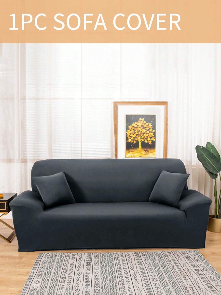 1pc Sofa Cover, Elastic Sofa Protector, Non-Slip Design, Soft & Comfortable Breathable, Fits All Sizes, Suitable For All Seasons & Themes, Machine Washable Sofa Cushion Cover