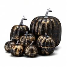 Halloween Decoration Set  7Pcs Artificial Simulation Pumpkins  Fall Harvest Craft Decor For Home - Rượu sâm banh - Xem 9