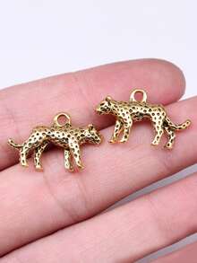 6pcs Leopard Print DIY Pendant, Suitable For Necklace And Bracelet Making