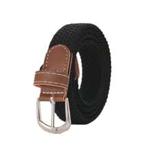 Woven Elastic Seamless Invisible Buckle-Free Adjustable Stretch Canvas Jeans Belt Casual Waist Band For Men & Women
