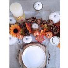 12pcs Assorted Size Rustic White Artificial Pumpkins, Suitable For Halloween, Thanksgiving Fall Decor, Harvest Display,Fake Plants