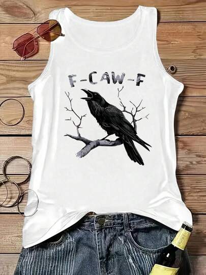 Cool Raven "F-CAW-F" Graphic Tank Top, Summer